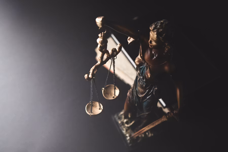 Lady Justice statue representing integrity and justice